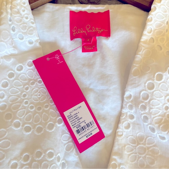 Lilly Pulitzer | Taviana Eyelet Dress - Resort White Circle Bloom Eyelet (4) - Picture 13 of 13